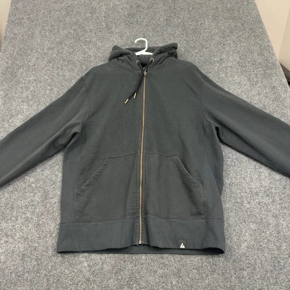 American Giant Zip Up Hoodie Men XL Black Cotton OutboundIQ Graphic Casual Style - Picture 1 of 8